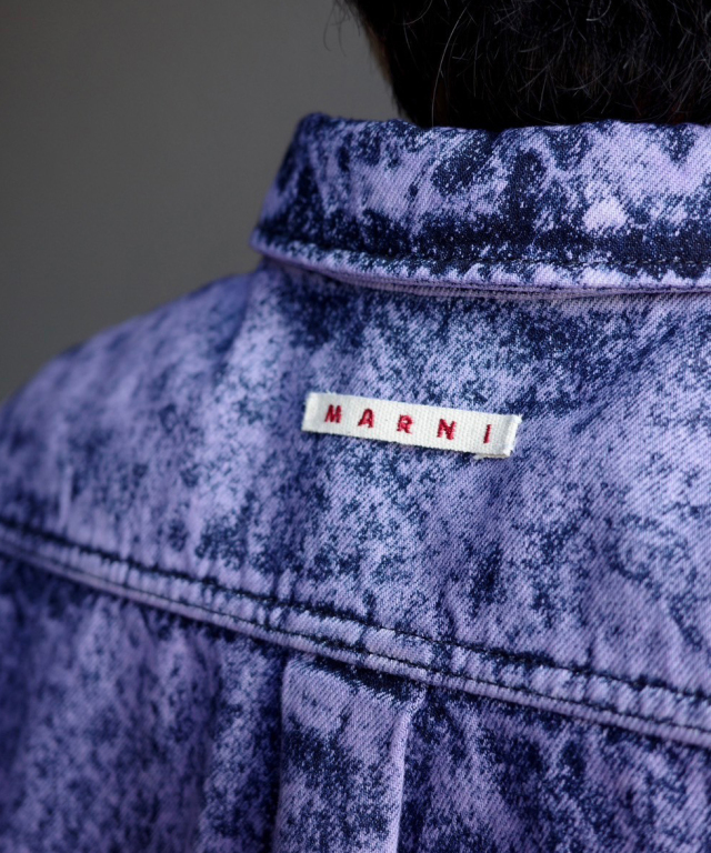 Marni デニムシャツ MARNI - STONE WASHED ORGANIC BLUE DENIM / デニムシャツ (アイリス