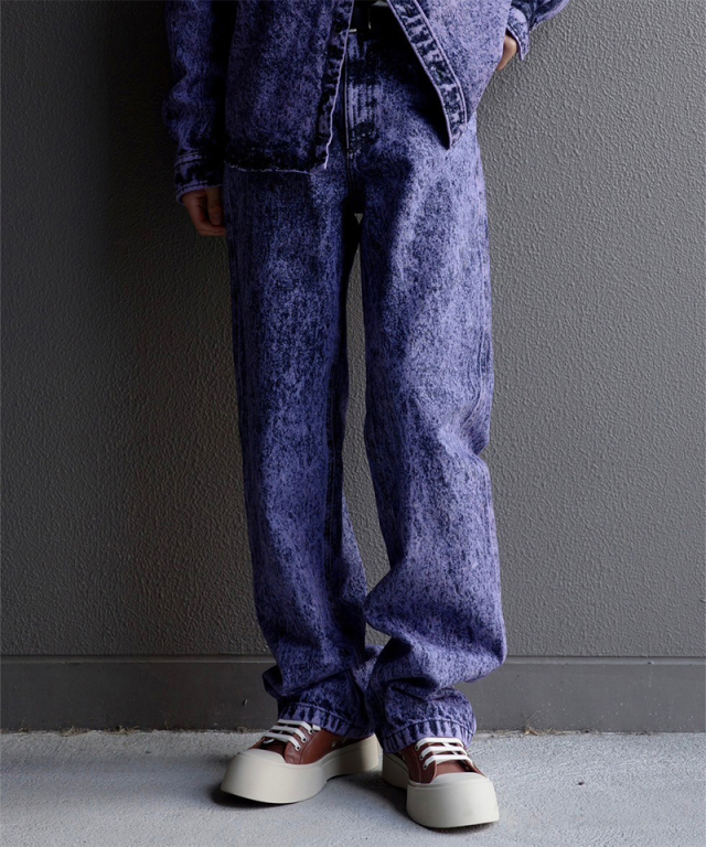 MARNI WASH DENIM TROUSERS PURPLE - Mens | rroomm onlinestore