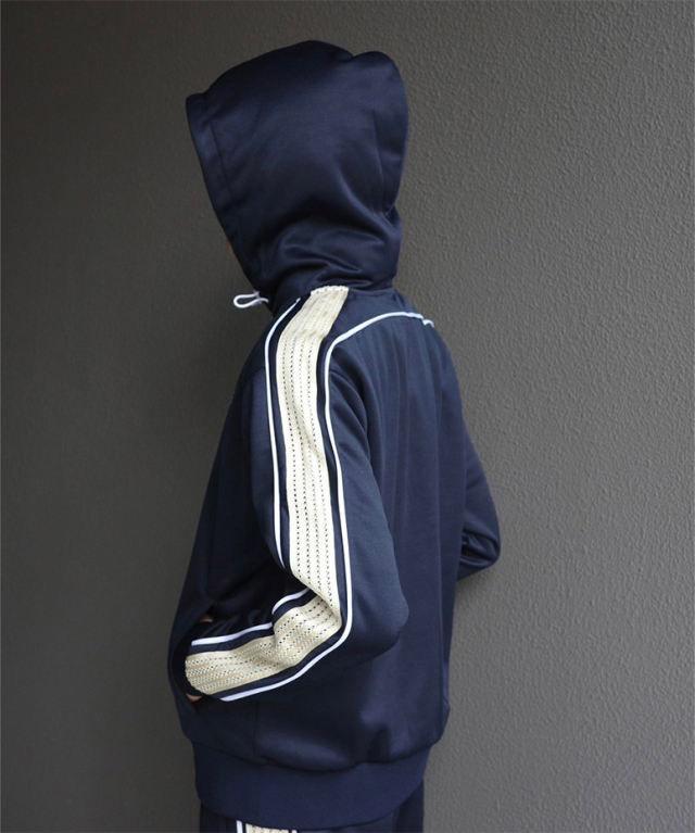 WALES BONNER MANTRA HOODIE NAVY - Mens