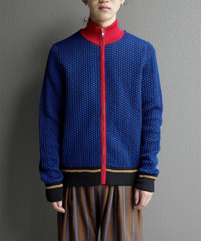 WALES BONNER ORCHESTRE JACQUARD TOP NAVY,RED&YELLOW - Mens