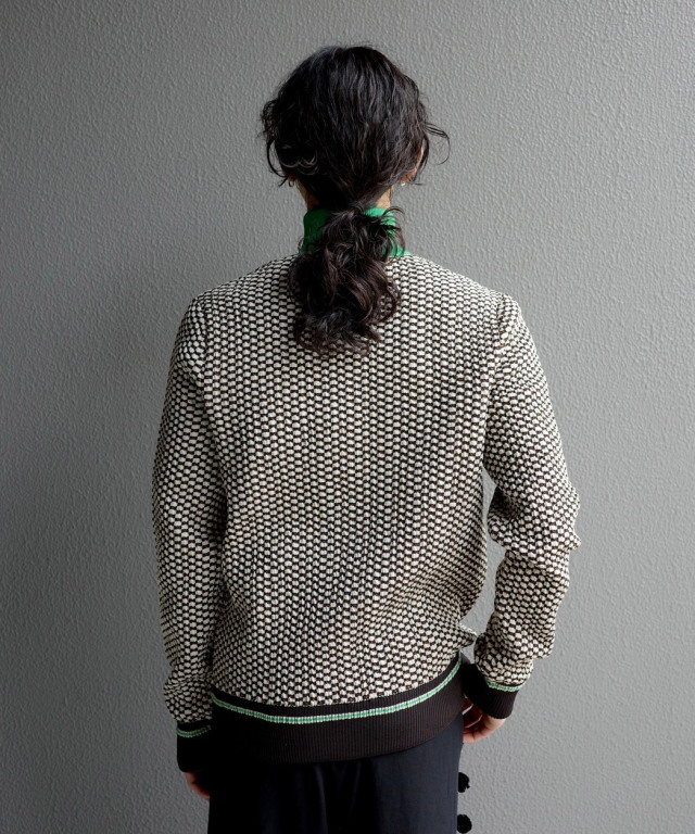 WALES BONNER ORCHESTRE JACQUARD TOP GREEN&BROWN - Mens | rroomm