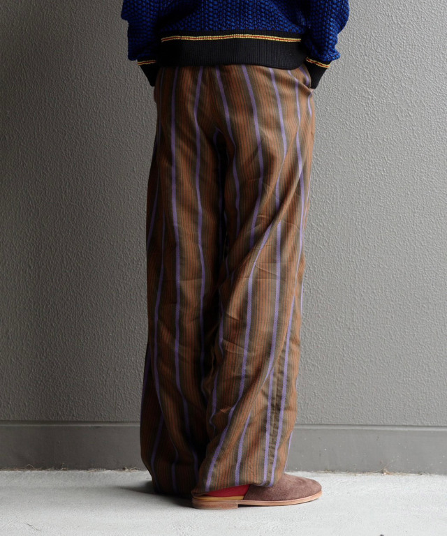 WALES BONNER CHORUS TROUSERS BROWN&BLUE - Mens