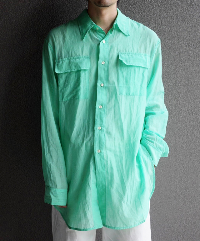 EDWARD CUMING CLASSIC SHIRT AQUA GREEN - Mens
