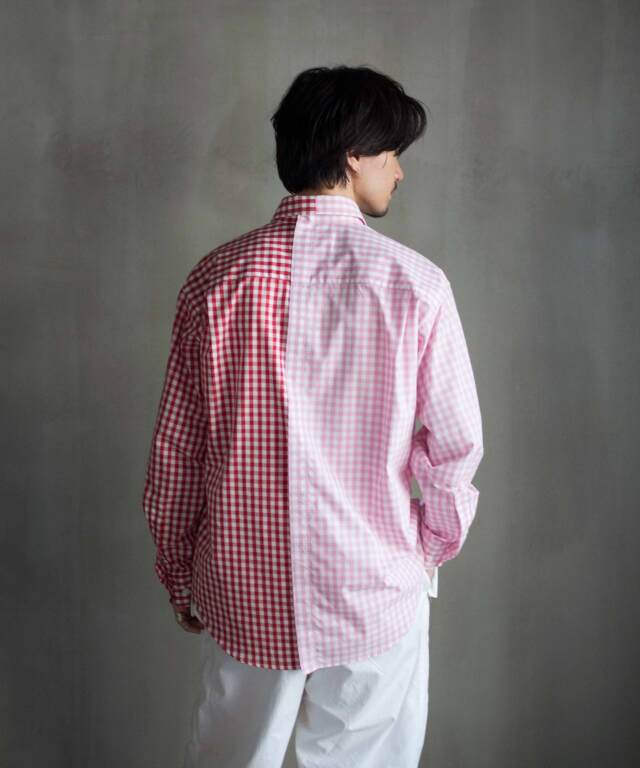 トップス TSTS / 2 GINGHAM SHIRT / PINK AND RED TSTS / 2 GINGHAM SHIRT / PINK AND RED