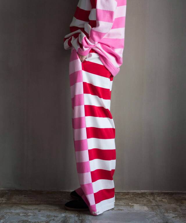 TSTS G.F.G.S DOUBLE SIDED STRIPED TROUSERS 2 PINK,PINK,RED AND