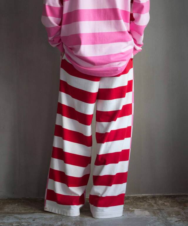 TSTS G.F.G.S DOUBLE SIDED STRIPED TROUSERS 2 PINK,PINK,RED AND