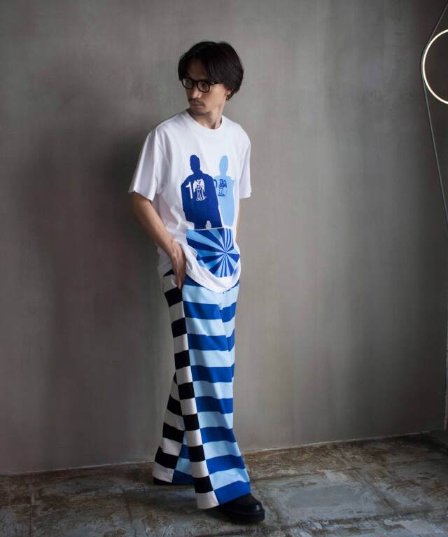 TSTS G.F.G.S DOUBLE SIDED STRIPED TROUSERS 2 SAXE,BLUE,BLACK