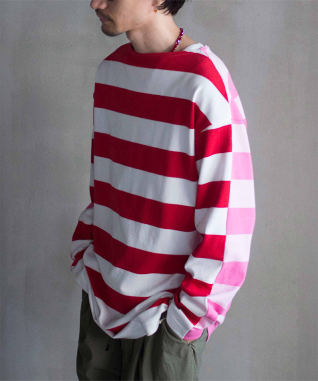 TSTS G.F.G.S DOUBLE SIDED STRIPED SHIRT 2 PINK,PINK,RED AND WHITE - Mens