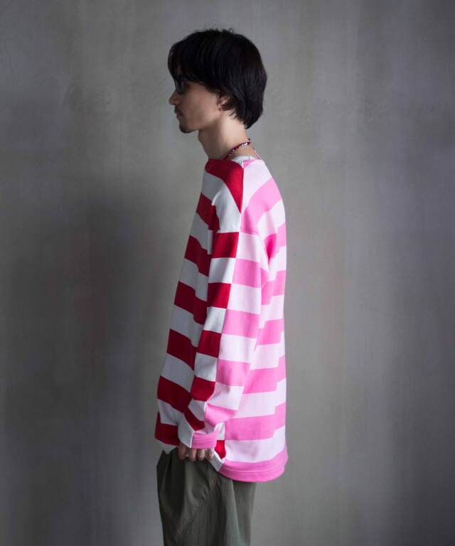 TSTS G.F.G.S DOUBLE SIDED STRIPED SHIRT 2 PINK,PINK,RED AND WHITE  