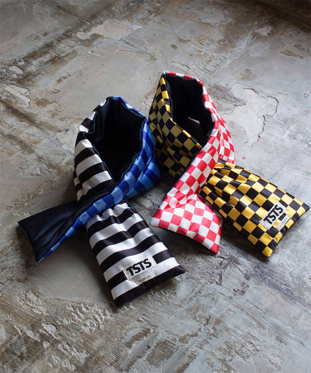 tsts ダウン　マフラー　DUALITY PADDED SCARF ボーダー tsts ダウンマフラーDUALITY PADDED SCARF ボーダー