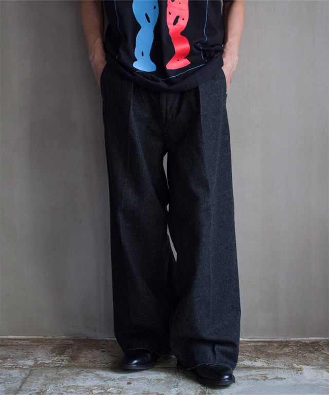 saby TUCK BAGGY TYPE2-11oz Bingo Denim BLK/OW/58 - Mens