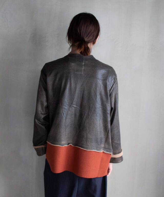 ANTHEM A BROKEN CRACK PRINT ZIP SWEAT BROWN - Mens | rroomm 