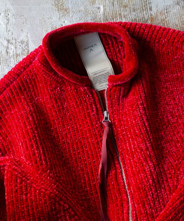 ANTHEM A SQUISHY MOLE BOMBER KNIT BLOUSON RED - Mens | rroomm