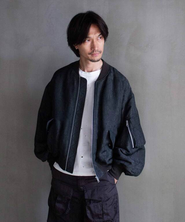 beautiful people bittermelon jacquard MA-1 blouson charcoal