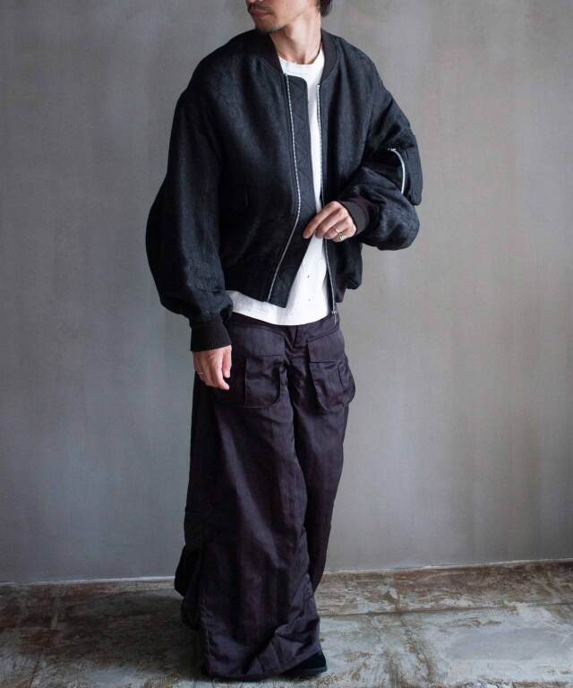 beautiful people bittermelon jacquard MA-1 blouson charcoal