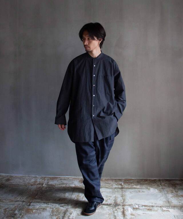 POLYPLOID LONG SHIRT C DARK CHARCOAL - Mens | rroomm onlinestore