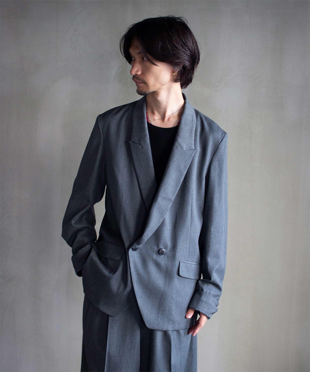 KAKAN DOUBLE BREASTED JACKET GRAY - Mens