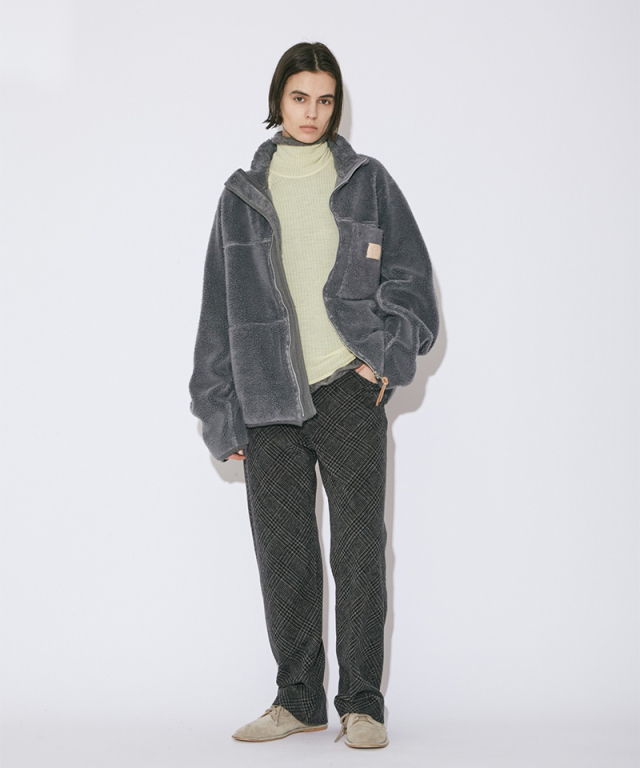 beautiful people cotton garment dye boa blouson smoke blue - Mens 
