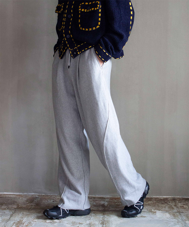 PERS PROJECTS French Terry Twist Wide Trousers GRAY - Mens 