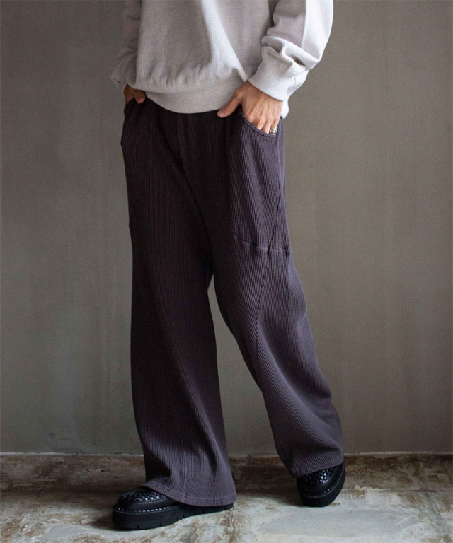 ANDER WAFFLE CURVY PANTS CHARCOAL - Mens | rroomm