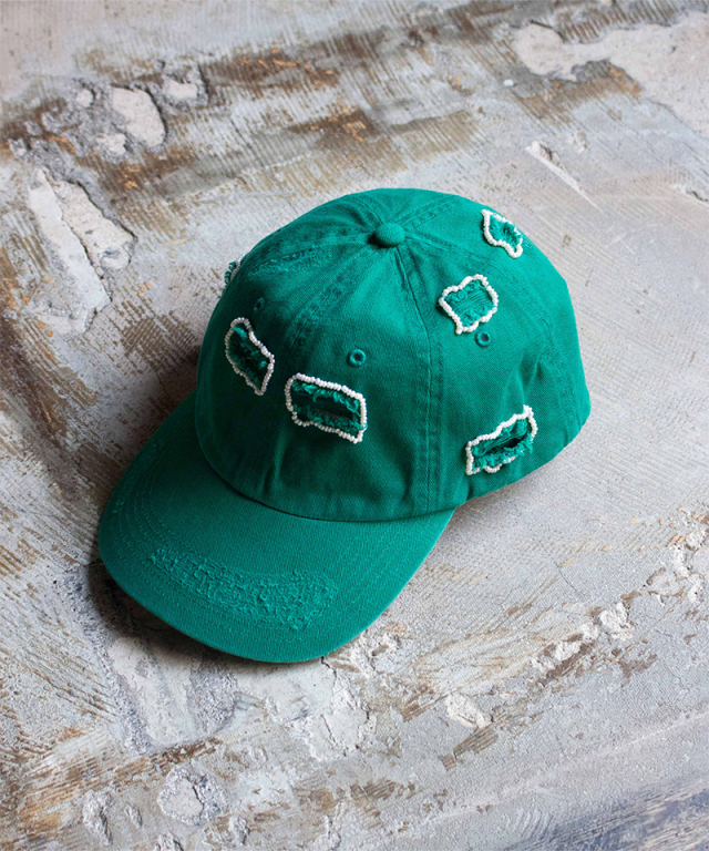GLASS CYPRESS Green Reconstructed Baseball Cap Green - Mens