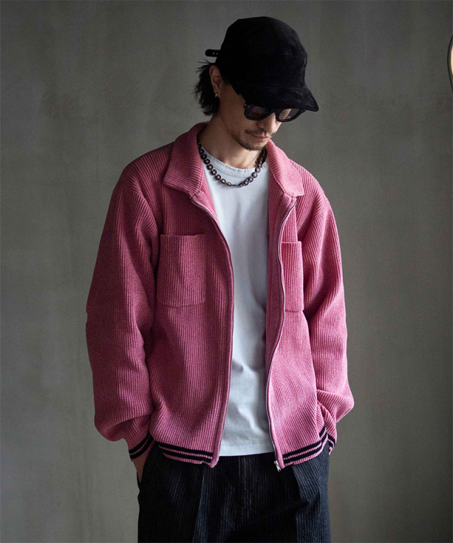 PHINGERIN CORDY KNIT JACKET A:PINK - Mens