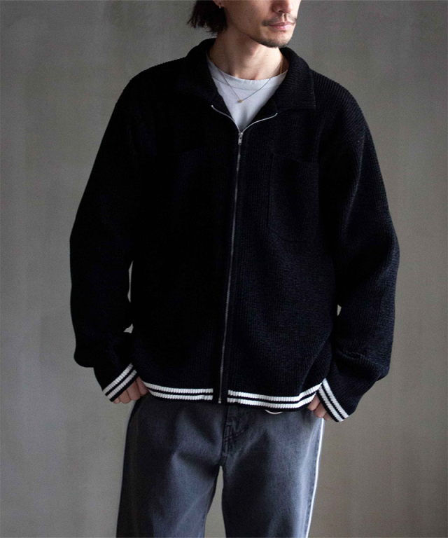 PHINGERIN CORDY KNIT JACKET B:BLACK - Mens
