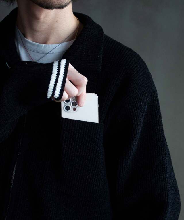 ジャケット・アウター PHINGERIN / CORDY KNIT JACKET PHINGERIN CORDY KNIT JACKET | グレー - KNOCK OUT 247