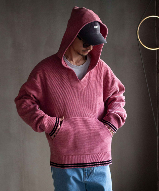 トップス PHINGERIN / CORDY KNIT MEXPARKA STRIPE PHINGERIN CORDY KNIT MEXPARKA A:PINK - Mens | rroomm onlinestore