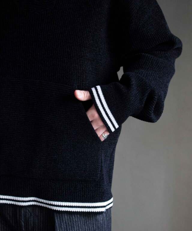 PHINGERIN CORDY KNIT MEXPARKA B:BLACK - Mens | rroomm onlinestore