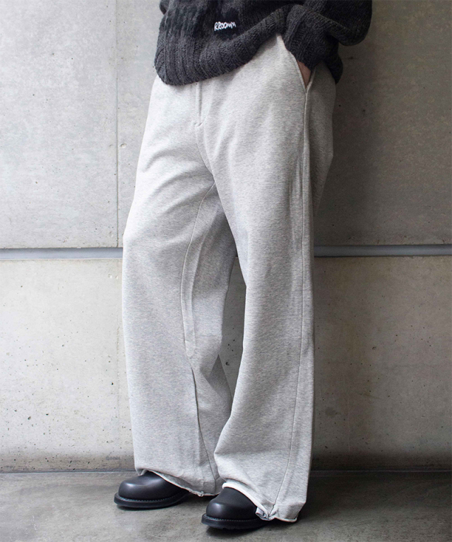 saby NEW RIB BAGGY PANTS-60/10 French Terry ASH GRY/03 - Mens