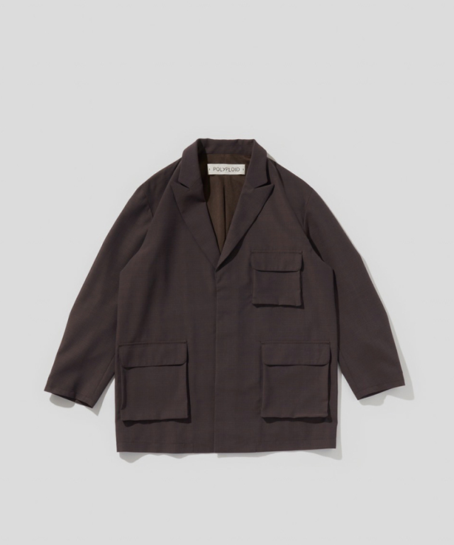 POLYPLOID LONG JACKET C DARK BROWN - Mens