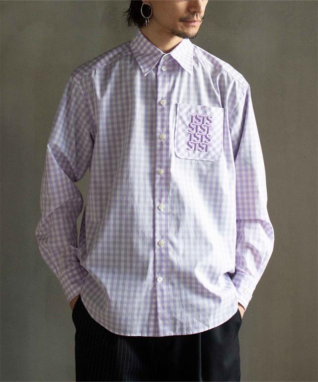 TSTS TSTS GINGHAM SHIRT LIGHT PURPLE GINGHAM - Mens
