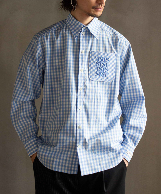 TSTS TSTS GINGHAM SHIRT SAXE BLUE GINGHAM - Mens