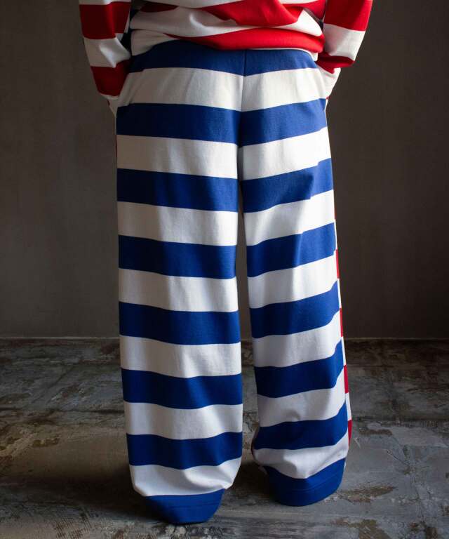 TSTS G.F.G.S. DOUBLE SIDED STRIPED TROSERS 2 BLUE,WHITE,WHITE AND 