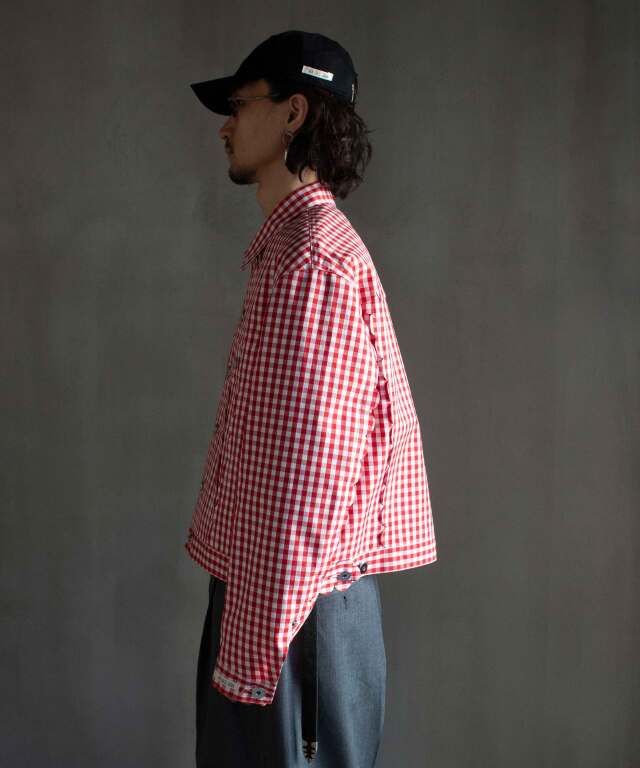 TSTS SPEECH BUBBLES TRACKER JACKET RED AND PINK GINGHAM - Mens