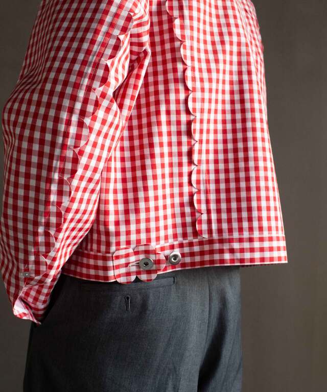 TSTS SPEECH BUBBLES TRACKER JACKET RED AND PINK GINGHAM - Mens