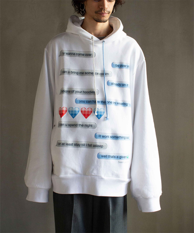 TSTS BAGGY HOODIE LOVERS DM ON WHITE - Mens