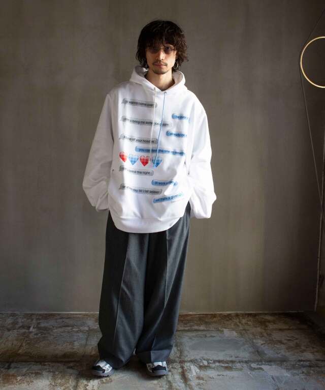 TSTS BAGGY HOODIE LOVERS DM ON WHITE - Mens | rroomm