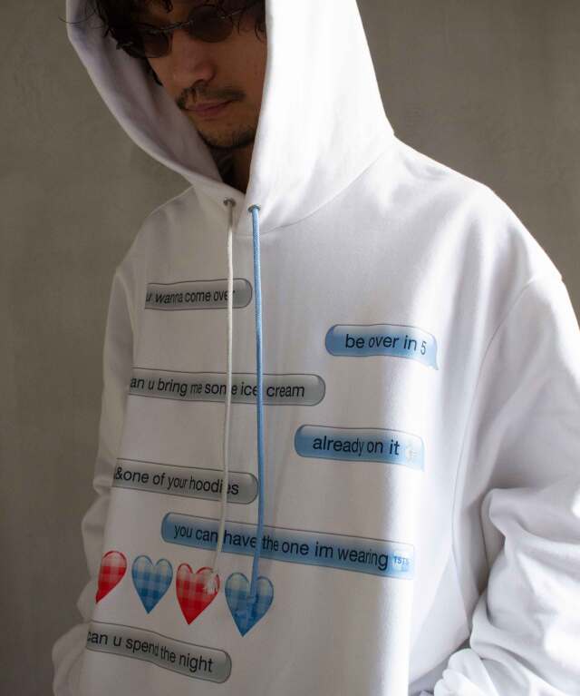 TSTS BAGGY HOODIE LOVERS DM ON WHITE - Mens | rroomm onlinestore