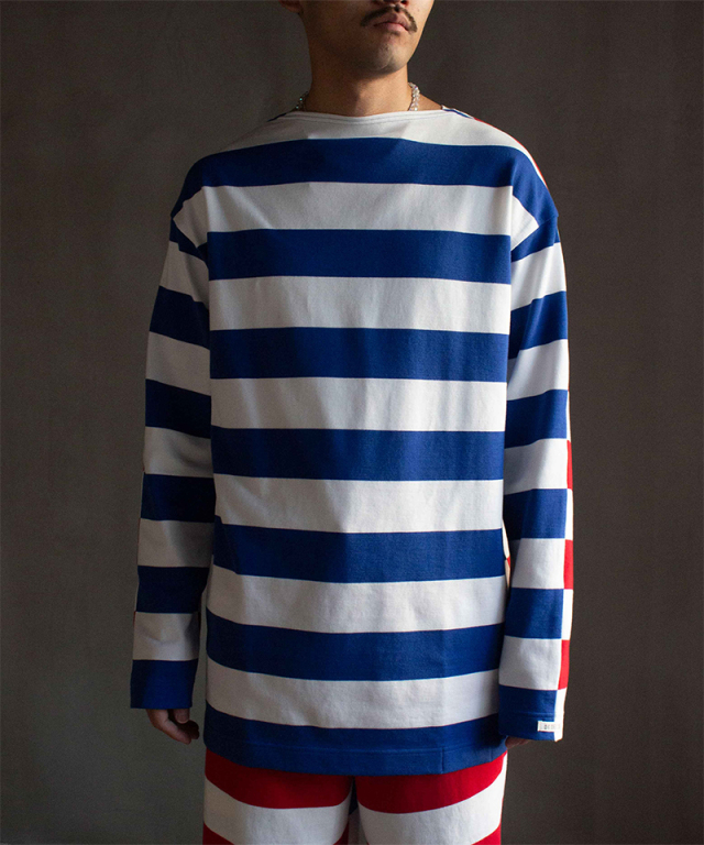 TSTS G.F.G.S. DOUBLE SIDED STRIPED SHIRT 2 BLUE,WHITE,WHITE AND RED - Mens