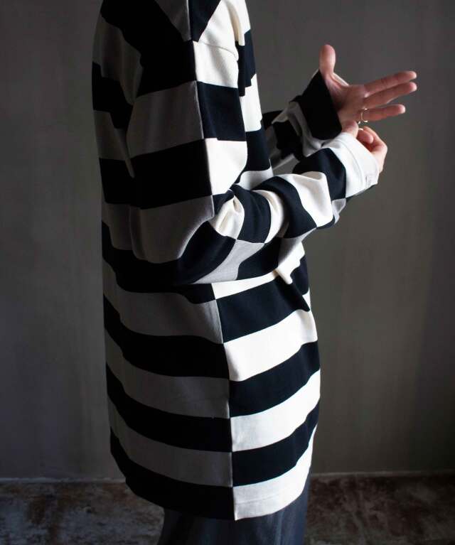 トップス TSTS G.F.G.S. DOUBLE SIDED STRIPED SHIRT TSTS / G.F.G.S. DOUBLE SIDED STRIPED SHIRT 2 / SAXE , BLUE