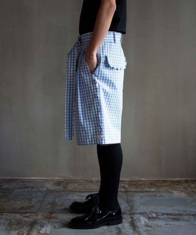 TSTS SPEECH BUBBLES BELTED SHORT TROUSERS SAXE BLUE AND GRAY