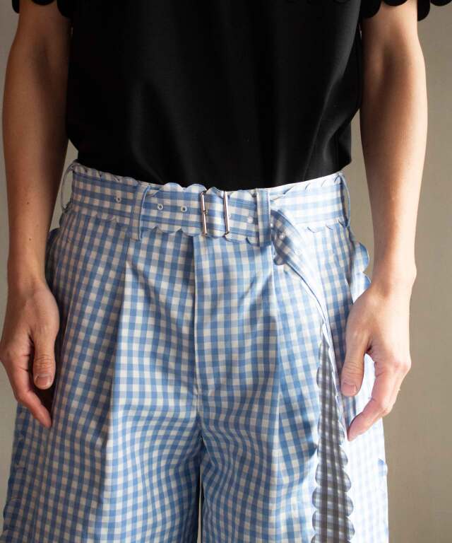 TSTS SPEECH BUBBLES BELTED SHORT TROUSERS SAXE BLUE AND GRAY