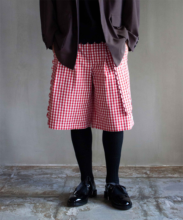 TSTS SPEECH BUBBLES BELTED SHORT TROUSERS RED AND PINK GINGHAM - Mens