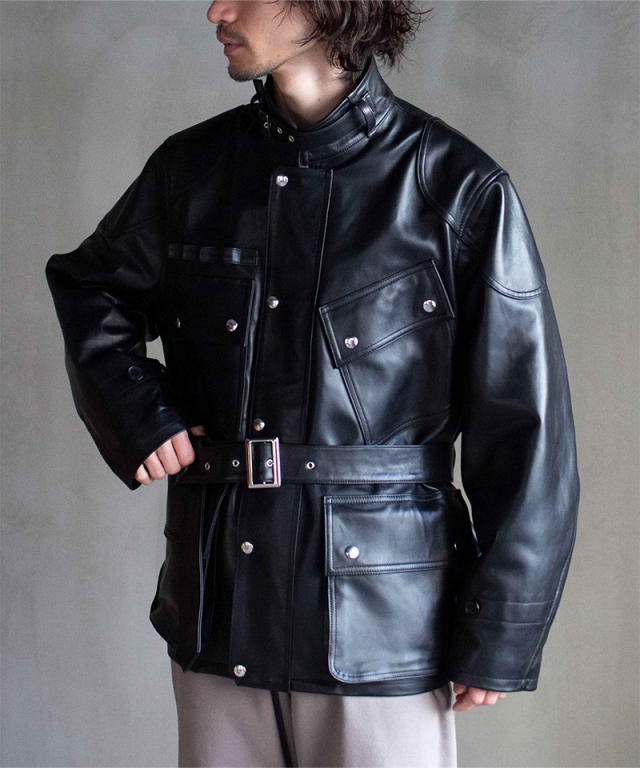 DAIRIKU "Jerome" 4PKT Lether Moto Jacket Black - Mens