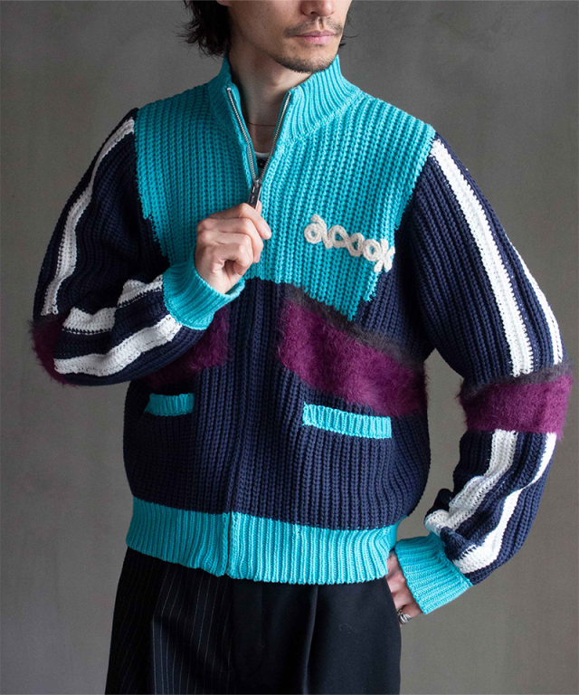 amok KNIT TRACK JACKET NAVY - Mens