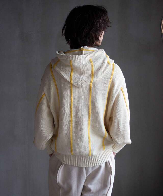 OLD FOLK HOUSE Knit Baja Hoodie Ivory - Mens | rroomm