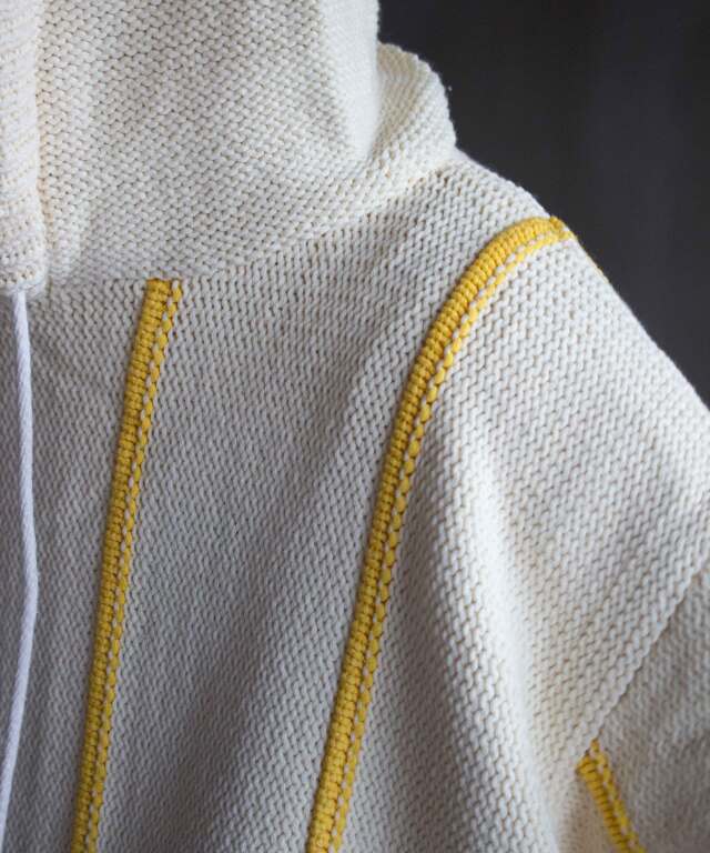 OLD FOLK HOUSE Knit Baja Hoodie Ivory - Mens | rroomm onlinestore