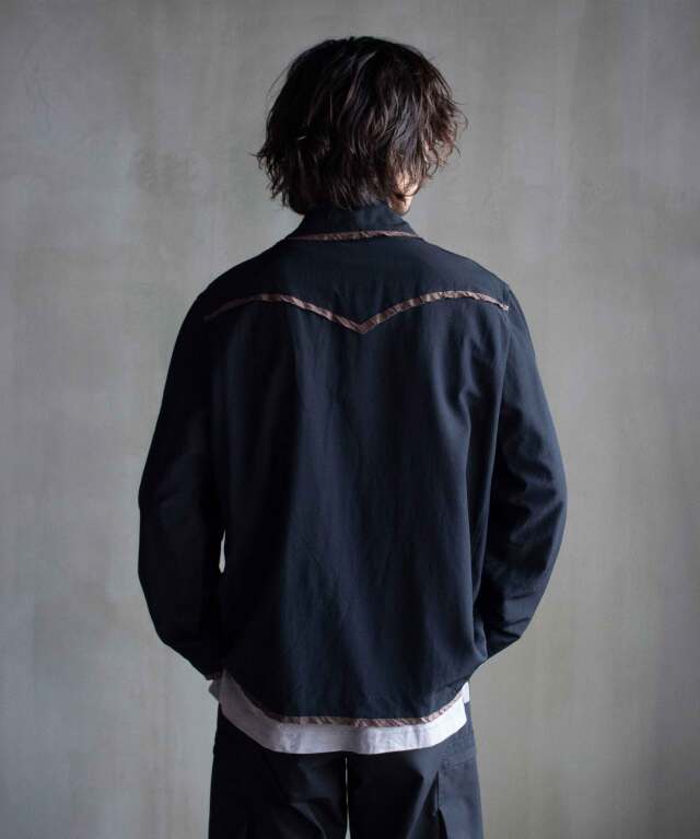 ANTHEM A WOOL RAYON TROPICAL EMBROIDERY JACKET BLACK - Mens